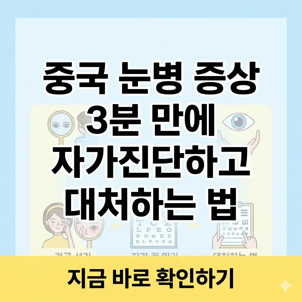 중국 눈병 증상 자가진단 및 대처법을 안내하는 썸네일 이미지입니다.