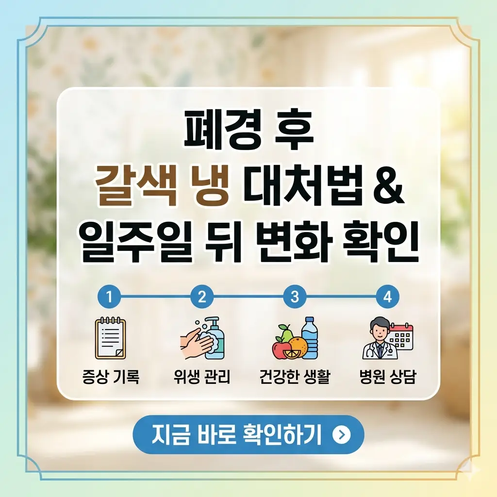 폐경 후 갈색 냉 대처를 위한 단계별 홈케어와 1주일 뒤 변화 확인 가이드 썸네일.