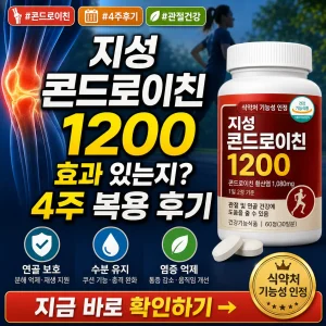 지성 콘드로이친 1200의 4주 복용 후기와 무릎 관절 변화를 강조한 썸네일